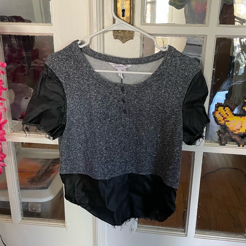 BCBGeneration Small blouse with leather detailing